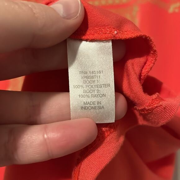 Charming Charlie Short Sleeve Coral Top - Picture 8 of 9